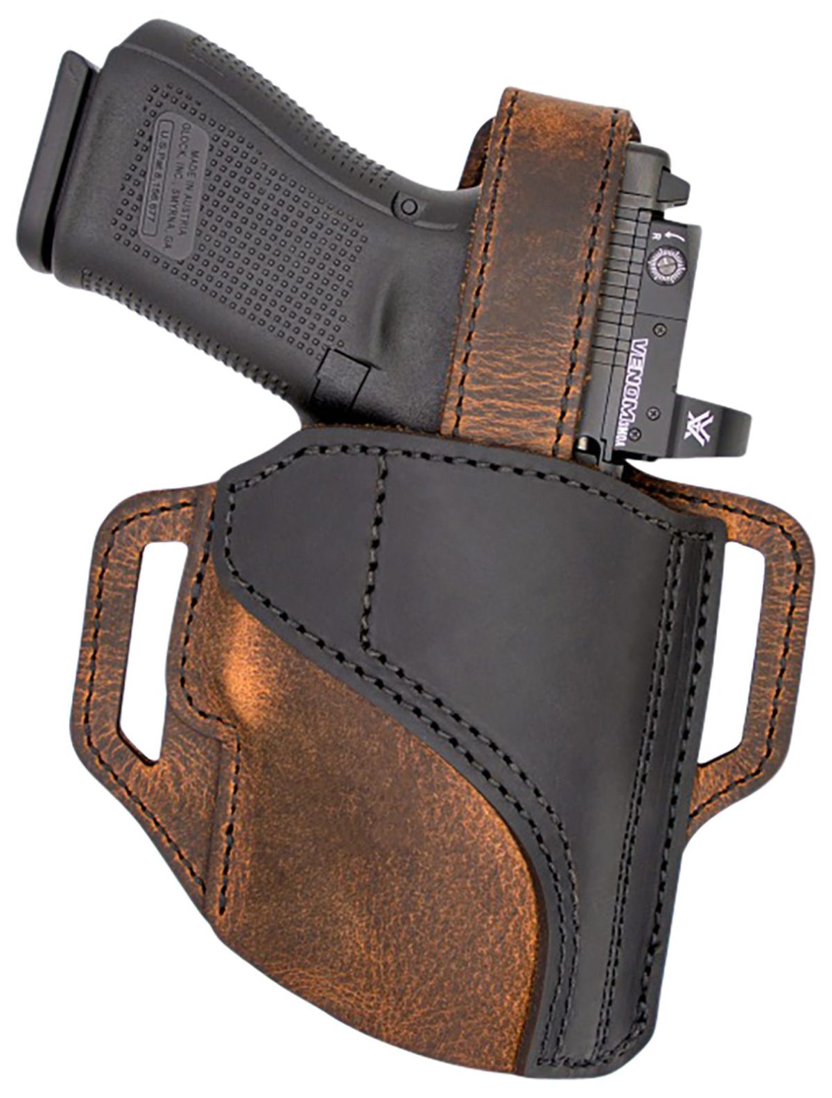 Versacarry Tr22123 Trooper  Owb Size 02 Black/Brown Leather Belt Slide Right Hand