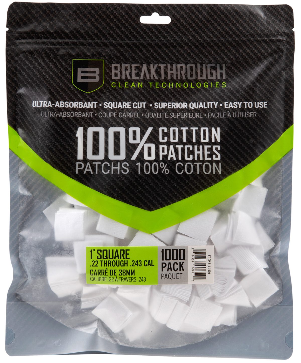 Breakthrough Clean Btcps11000 Square Patches 243/270 Cal 1&Quot; 1000 Pieces
