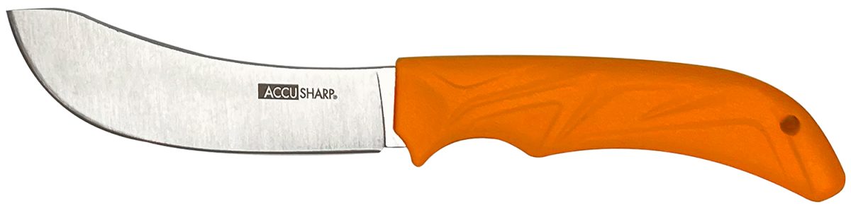 Accusharp 732C Butcher  4&Quot; Fixed Butcher Plain Stainless Steel Blade/Blaze Orange Ergonomic Anti-Slip Rubber Handle