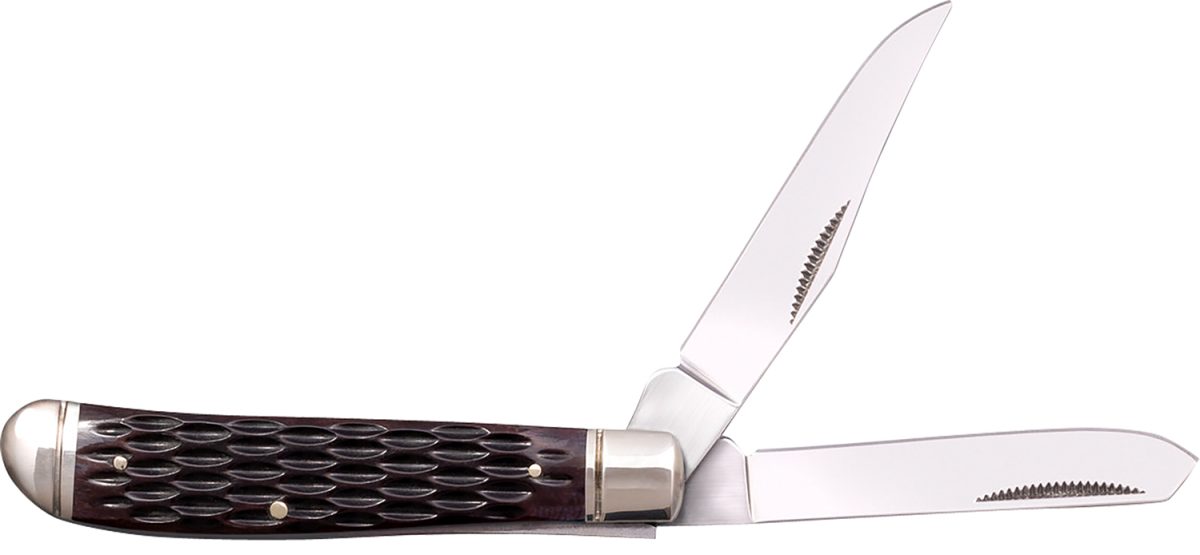 Cold Steel Csflmtrprj Trapper  Mini 2.60&Quot;/2.70&Quot; Folding Clip/Spey Plain 3Cr13Mov Ss Blade/Brown Jigged W/Polished Bolsters Bone Handle