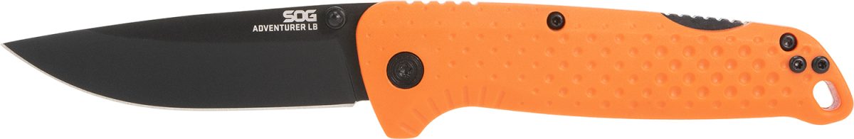 S.o.g Sog13110243 Adventure Lb 3.50&Quot; Folding Plain Orange Black Tini 5Cr15Mov Blade, Blaze Orange Textured Grn Handle