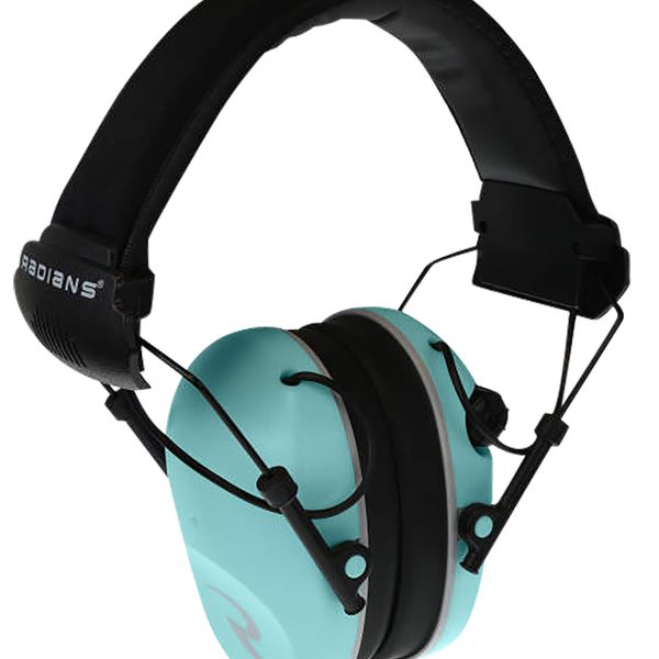 Radians R3220ECS R3200 Dual Mic Electronic Muff 23 dB Over the Head Aqua Blue