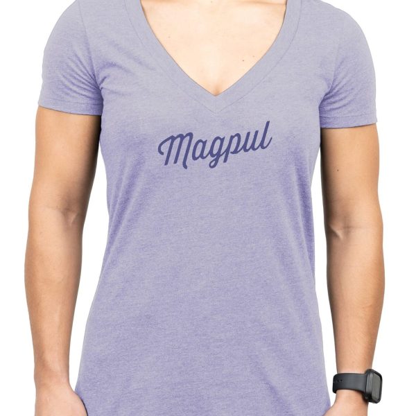 Magpul MAG1336-530-XL Rover Script Women's Orchid Heather Cotton/Polyester Short Sleeve XL