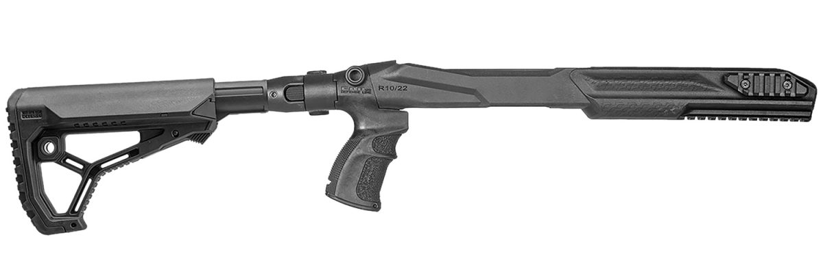 Fab Defense Fxm4R1022B M4 Conversion Kit Chassis, Black, Adj. Folding Gl-Core Stock, Finger Groove Pistol Grip, Pic. Accessory Rails, Fits Ruger 10/22 (Standard &Amp; Bull Barrels)