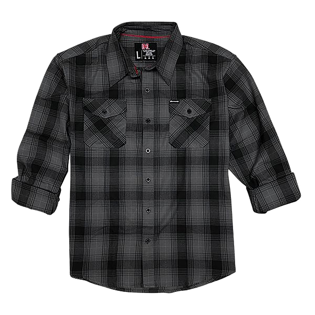 Hornady Gear 32226 Flannel Shirt  3Xl Gray/Black,  Cotton/Polyester, Relaxed Fit Button Up