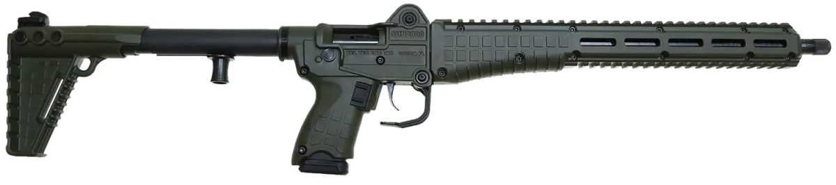 Kel-Tec Sub2K9Glkgrn10 Sub2000 Gen3 9Mm Luger 10+1 16.15&Quot; Black Steel Threaded Barrel, Green Picatinny Rail Aluminum Receiver, M-Lok Slots Handguard, Green Synthetic Folding Stock, Black Polymer Grip