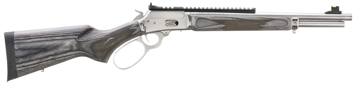 Marlin 70432 1894 Sbl 44 Special/44 Rem Mag 8+1/9+1 16.10&Quot; Polished Stainless Threaded Barrel, Polished Stainless Picatinny Rail Receiver, Gray Fixed Laminate Stock