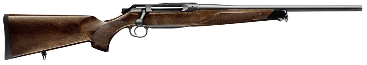 Sauer 80117099 505 Lux Full Size 300 Win Mag 2+1 24&Quot; Matte Blued Threaded Barrel, Matte Blued Saddle Mount Steel Receiver, Grade 5 Wood Fixed Stock