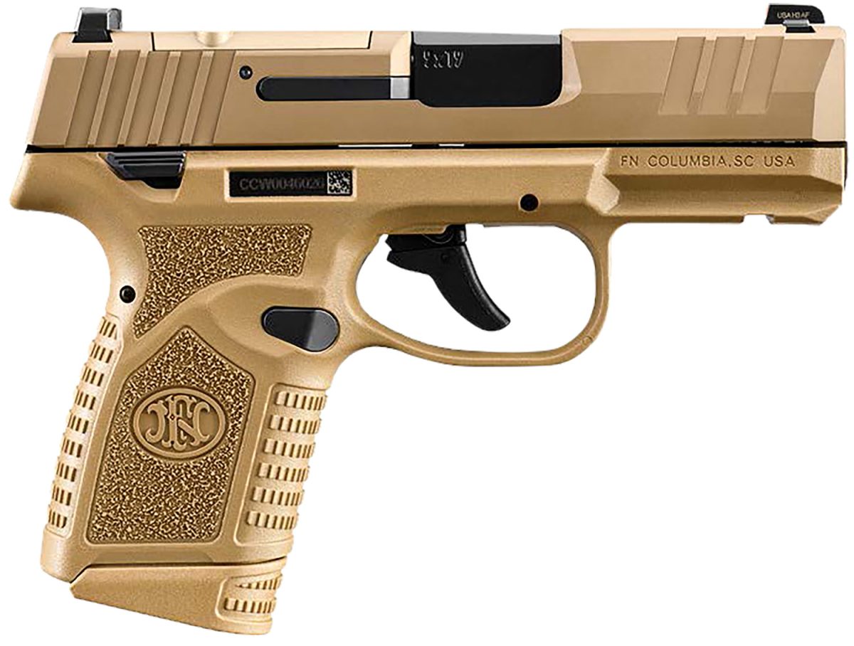 Fn 66101423 Reflex Mrd 9Mm Luger 10+1 3.30&Quot; Micro-Compact Frame Flat Dark Earth Pvd Optic Ready/Serrated Steel Slide W/Picatinny Rail Stippled Grip Ambidextrous