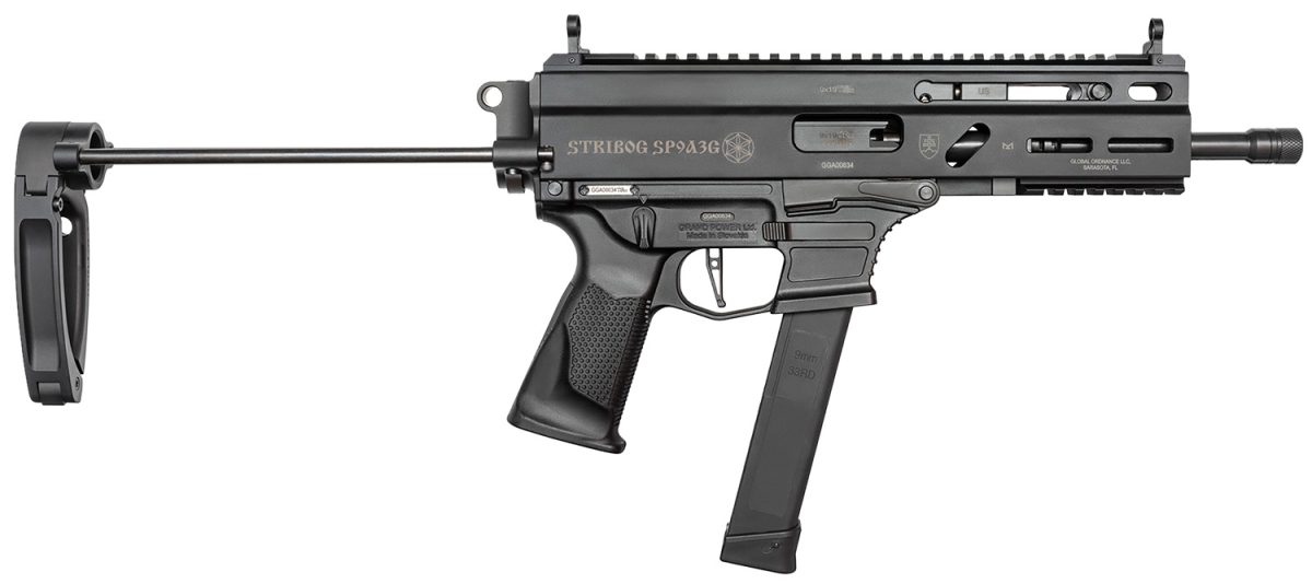 Grand Power 810091152867 Stribog Sp9A3G 9Mm Luger 8&Quot; Black Pdw Tailhook Brace