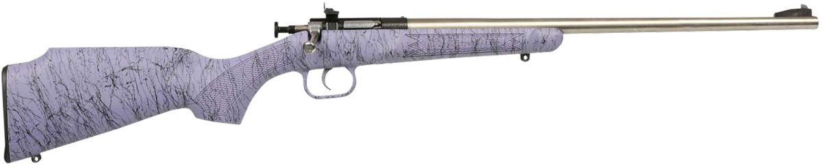 Crickett Ksa2445 Gen2  Youth 22 Lr 1Rd 16.13&Quot; Stainless Single Shot Barrel, Stainless Steel Receiver, Purple W/Black Webbing Fixed Synthetic Stock