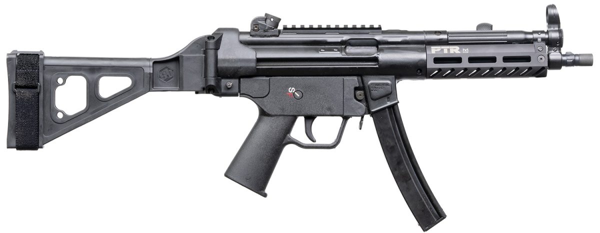 Ptr  9Ct Br 9Mm Luger 30+1 8.86&Quot; Black Nitride 3-Lug Threaded Barrel, M-Lok Handguard, Black Parkerized Aluminum Picatinny Rail Receiver, Sb Tactical Brace