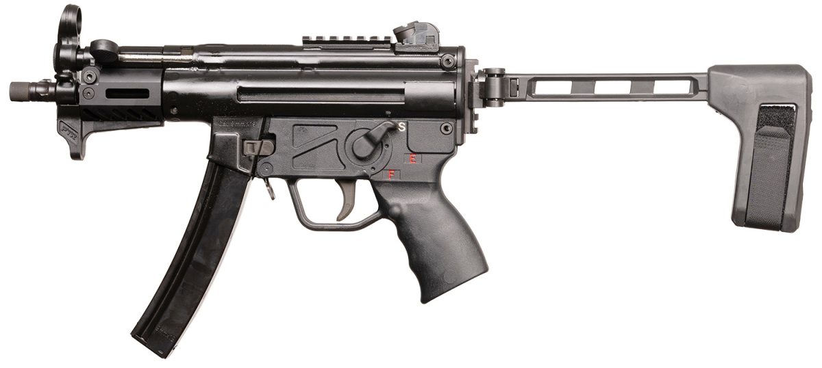 Ptr  9Kt Br 9Mm Luger 30+1 5.16&Quot; Black Nitride 3-Lug Threaded Barrel, M-Lok Handguard, Black Nitride Aluminum Picatinny Rail Receiver, Brace, Black Polymer Grip