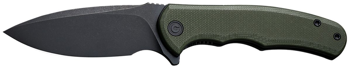 Civivi Knives C18026C-1 Praxis  Mini 2.98&Quot; Folding Drop Point Plain Black Stonewashed D2 Steel Blade, Od Green Textured G10 Handle
