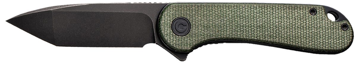 Civivi Knives C907T-E Elementum  2.96&Quot; Folding Tanto Plain Black Stonewashed D2 Steel Blade, 4.03&Quot; Green Textured Micarta Handle