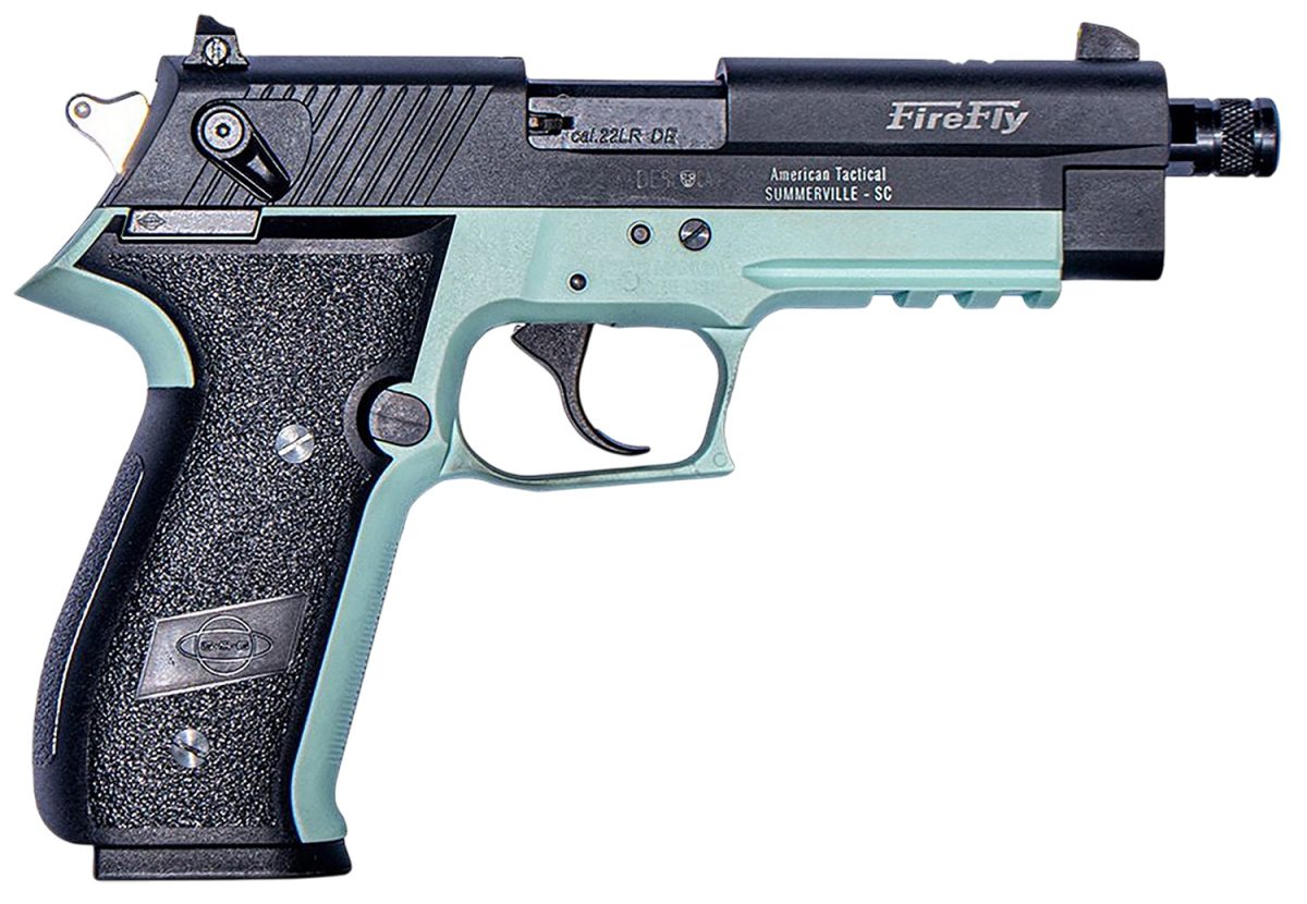 Gsg Gerg2213Tffma Firefly  22 Lr 13+1 4.90&Quot; Black Threaded Barrel, Aluminum Serrated Slide, Mint Aluminum Frame W/Picatinny Rail, Textured Grip