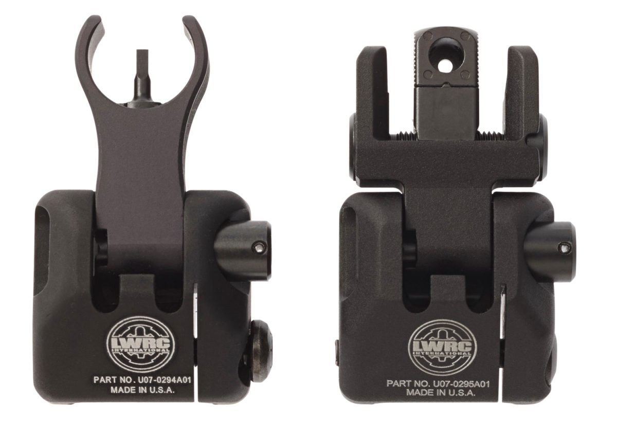 Lwrc 2000065A01 Skirmish Back Up Iron Sights Set  Black Folding For Ar-15