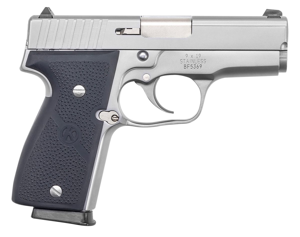 Kahr Arms K9093A K9  9Mm Luger 7+1/8+1 3.47&Quot; Stainless Polygonal Rifled Barrel, Matte Serrated Stainless Steel Slide, Matte Stainless Steel Frame, Black Textured Wraparound Polymer Grip, Right Hand