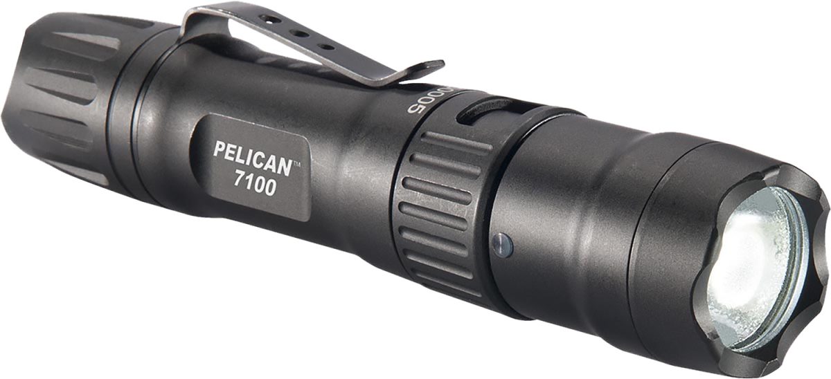 Pelican 7100 Tactical Flashlight  Black Anodized 33/348/695 Lumens White Led