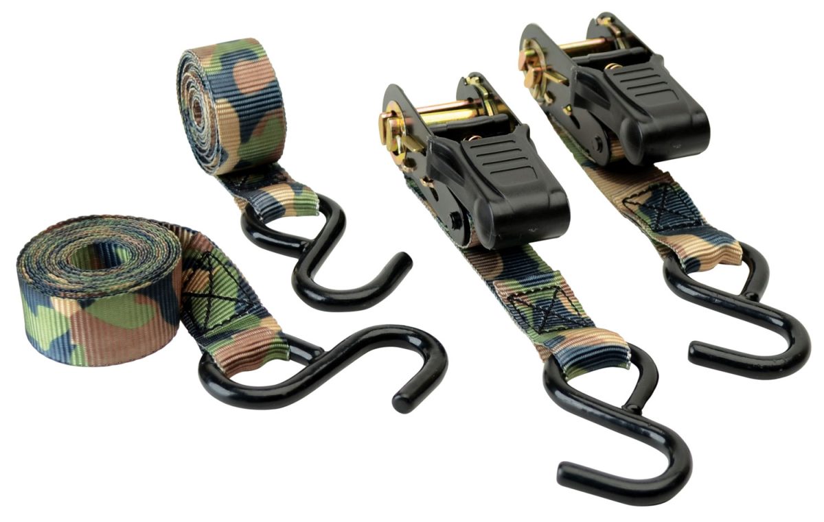 Hme Rs4Pk Camouflage Ratchet Tie Down Straps Camouflage 4 Pack
