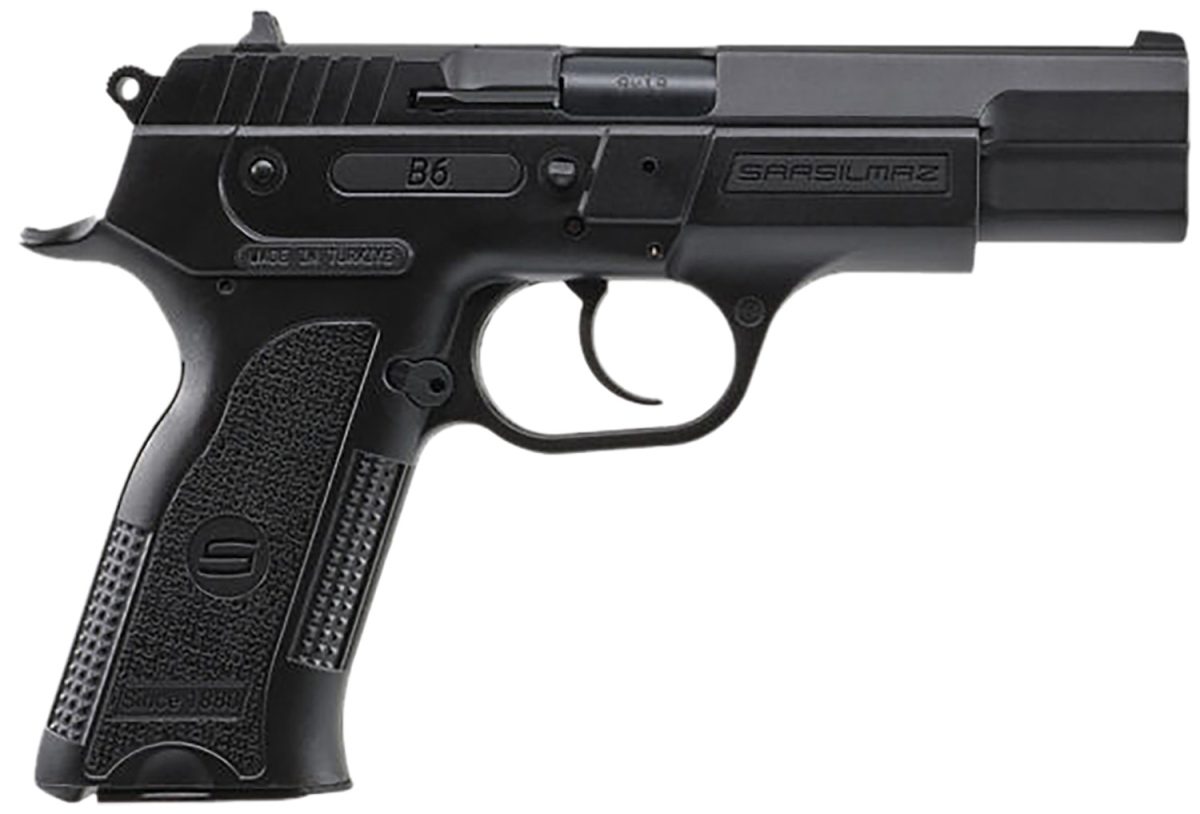 Sar Usa B69Bl B6  9Mm Luger 19+1 4.50&Quot; Black Steel Barrel, Black Serrated Steel Slide, Black Polymer Frame W/Beavertail, Black Polymer Grip, Manual Thumb Safety, Right Hand