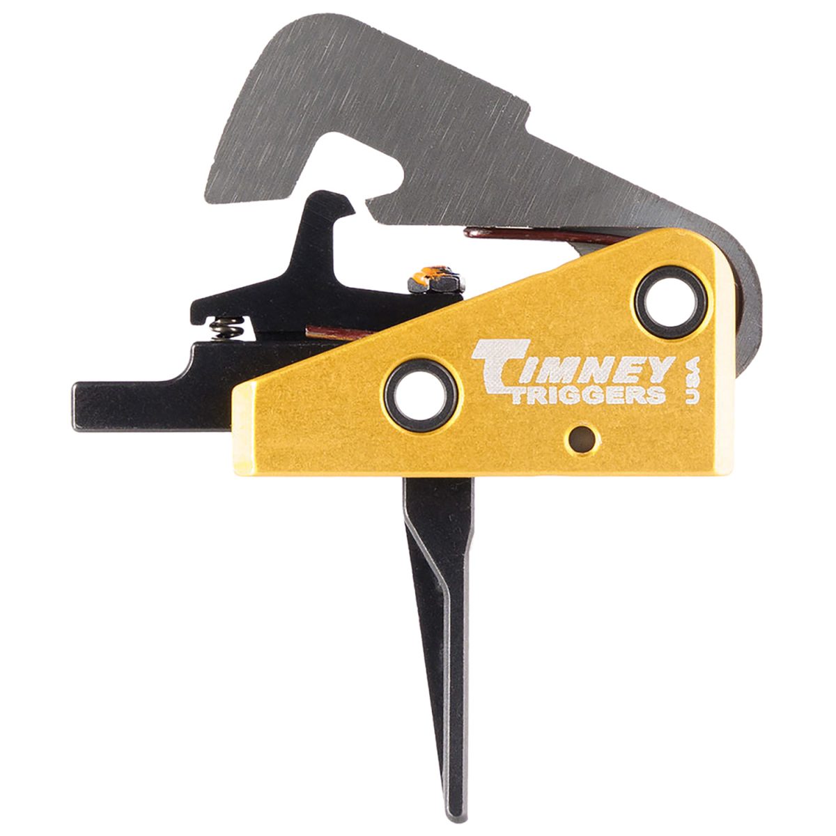 Timney Triggers 670St Competition Trigger  Single-Stage Straight Trigger With 4 Lbs Draw Weight &Amp; Black/Gold Finish For Ar-10