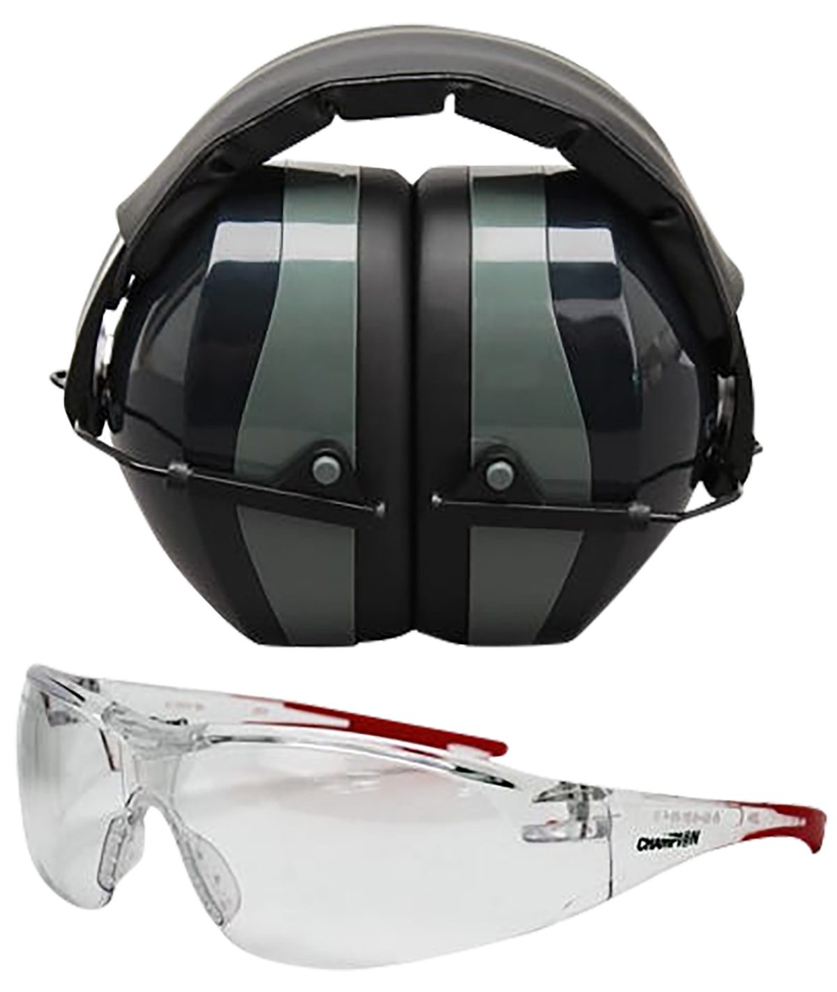 Champion Targets 40622 Eyes &Amp; Ears Combo 26 Db Over The Head Passive Muff &Amp; Shooting Glasses Black/Gray