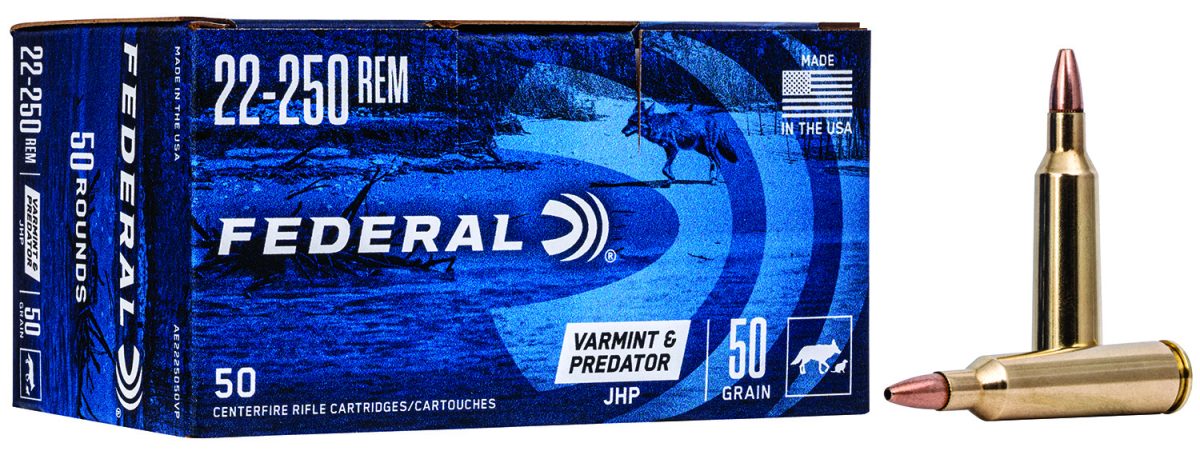Federal Ae2225050Vp American Eagle Varmint &Amp; Predator 22-250Rem 50Gr Jacketed Hollow Point 50 Per Box/5 Case