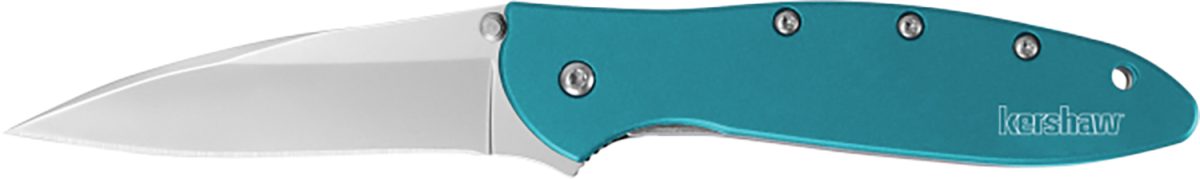 Kershaw 1660Teal Leek  3&Quot; Folding Drop Point Plain Bead Blasted 14C28N Steel Blade Teal Anodized Aluminum Handle Includes Pocket Clip