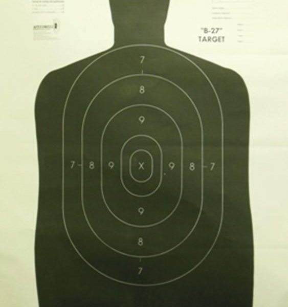 Speedwell Official NRA Police Qualification Silhouette Police Silhouette - Black - 50 yd. 24" X 45" 100/Pack