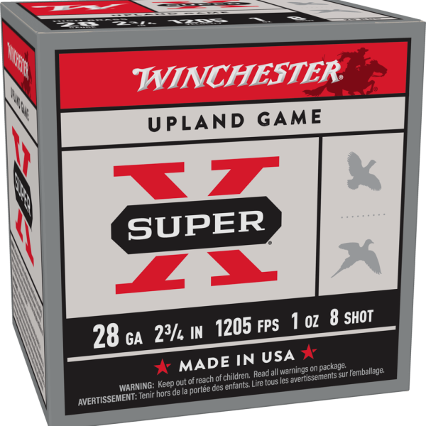 WINCHESTER 28 GA 2-3/4" #8 SUPER-X UPLAND HB 1 OZ 25 RD/BX 10 BX/CS