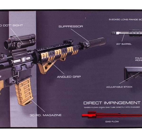 TekMat TEKR44AR15WPD AR-15 Ultra 44 Cleaning Mat Multi-Color Rubber 15"x44" AR-15 Weapons Platform