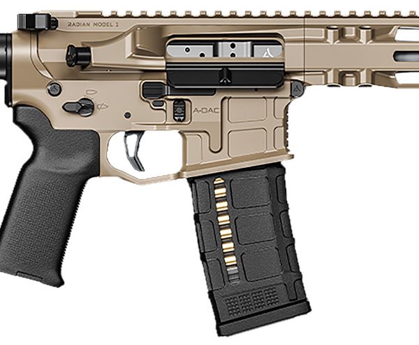 Radian Weapons R0504 Model 1 Pistol 300 Blackout 30+1 9", FDE Billet Rec/M-Lok Handguard, Smooth Buffer Tube (No Brace), Magpul Grip, Ambi Controls, Dead Air QD Flash Hider, Adj. Trigger