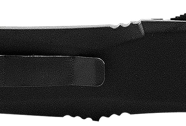 Templar Knife MBR131 Gen II  Slim 3.50" OTF Dagger Plain Black Oxide Stonewashed 440C SS Blade, 5.05" Black Aluminum//Rubber Handle, Glass Breaker