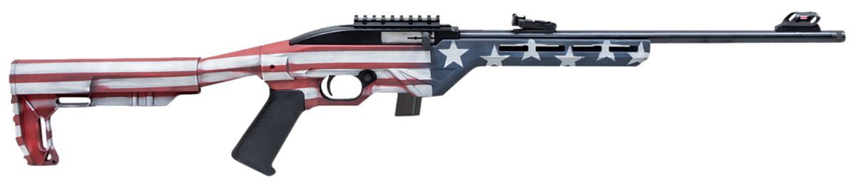 Citadel Cit22Lrbusa Trakr  22 Lr 10+1 18&Quot; Blued Steel Threaded Barrel &Amp; Receiver, American Flag Synthetic Stock