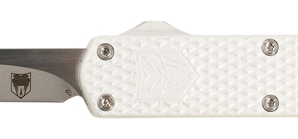 CobraTec Knives MNSILMGEN2DNS Mini Mamba Gen II 2.25" OTF Plain Stonewashed D2 Steel Blade, 3.38" Silver Textured Anodized Aluminum Handle, Features Glass Breaker, Includes Pocket Clip