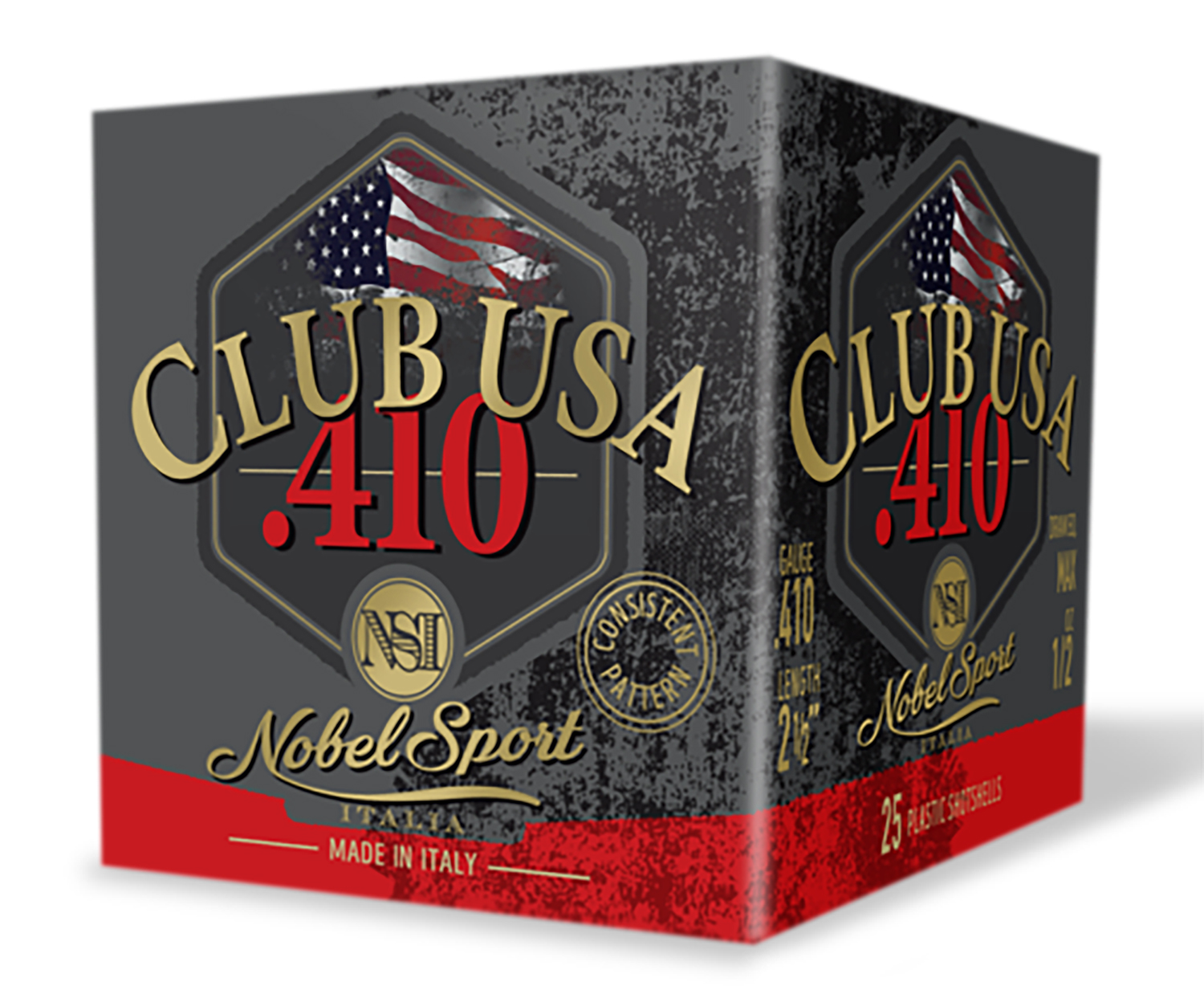 Nobel/eurosports Llc ANS4128 Club USA 410Gauge 2.50" 1/2oz 8Shot 25 Per Box/10 Case