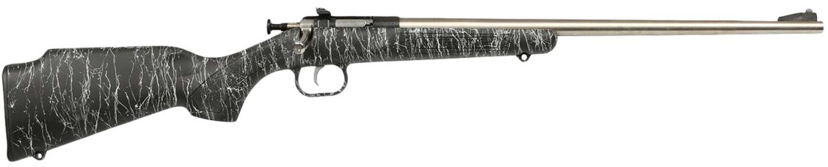 Crickett Ksa2444 Gen2  Youth 22 Lr 1Rd 16.13&Quot; Stainless Single Shot Barrel, Stainless Steel Receiver, Black W/White Webbing Fixed Synthetic Stock