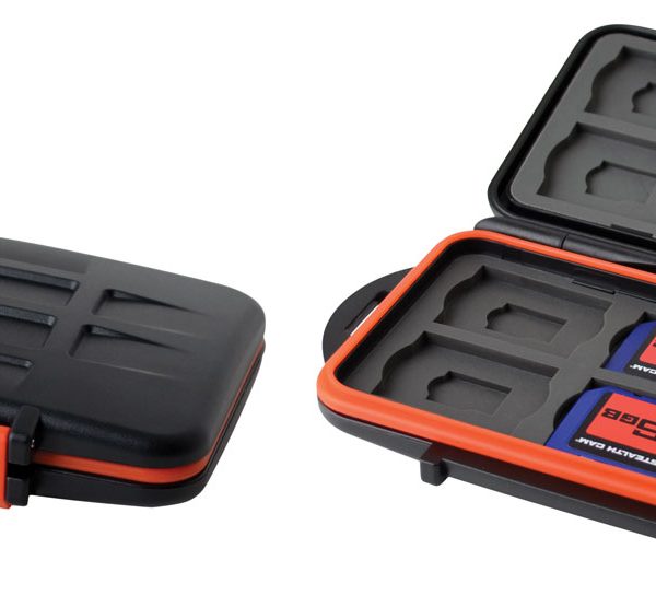 Stealth Cam STCMCSC Memory Card Storage Case  Black/Red Black/Orange Polycarbonate Includes 12 Full Sized SD Cards
