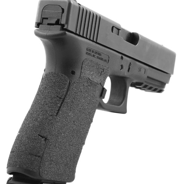Talon Grips 381G Adhesive Grip  Compatible w/Glock 17/19x/22/24/31/34/35/37/45/47 Gen5 w/Large Backstrap, Black Textured Granulate