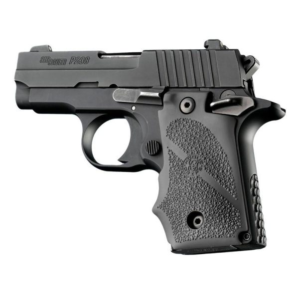 Hogue Overmolded Rubber Grip Handgun Grips for Sig Sauer P238 Slate Grey with Finger Grooves