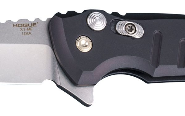 Hogue 24160 X1 MicroFlip 2.75" Folding Wharncliffe Plain Tumble Polish Tumble Polish CPM 154 SS Blade/Matte Black Anodized Aluminum Handle Includes Pocket Clip