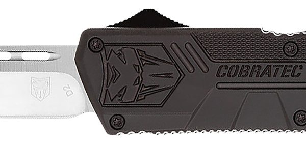 CobraTec Knives BCTLWTNS Lightweight  3.25" OTF Tanto Plain D2 Steel Blade/Black Aluminum Handle Includes Pocket Clip