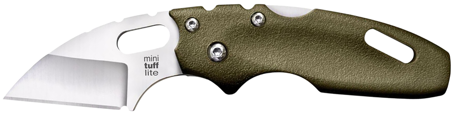 Cold Steel CS20MTGD Tuff Lite Mini 2" Folding Sheepsfoot Plain 4034 Stainless Steel Blade/OD Green Griv-Ex Handle Includes Pocket Clip