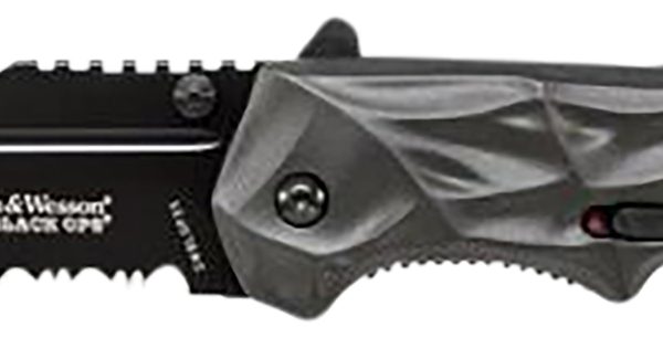 Smith & Wesson Knives SWBLOP3CP Black Ops  3.40" Folding Tanto Plain 4034 SS Blade Aluminum Handle Includes Pocket Clip