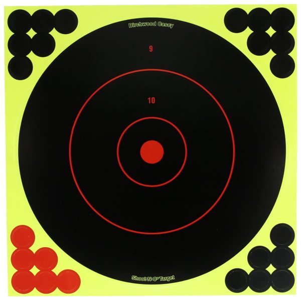 Birchwood Casey TDSNC1225PK Target Dispenser  Adhesive Paper 12" Bullseye Includes Pasters 25 Per Pack