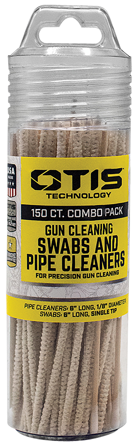 Otis FG241857 Swabs & Pipe Cleaners Combo Pack Cotton/Wood 6" Long 100 Swabs/50 Pipe Cleaners Includes Reusable Storage Tube