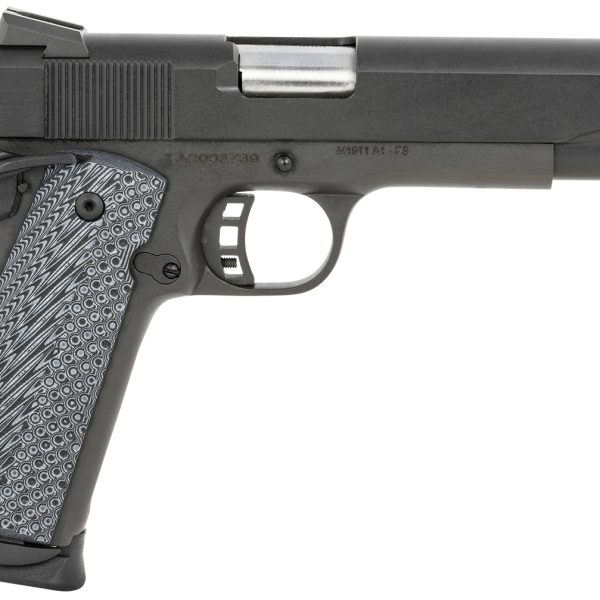 Taylors & Company 230058 1911 Tactical Full Size 9mm Luger 8+1, 5" Stainless Steel Barrel, Black Parkerized Serrated Slide, Black Parkerized Steel Frame w/Beavertail, Black/Gray G10 Grip
