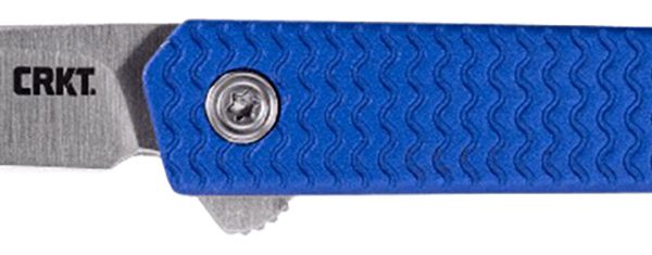 CRKT 7083 CEO Microflipper Micro 2.21" Flipper Sheepsfoot Plain Satin 12C27 Sandvik Blade, Blue Textured w/Silver Liner & Accents Aluminum Handle, Includes Pocket Clip