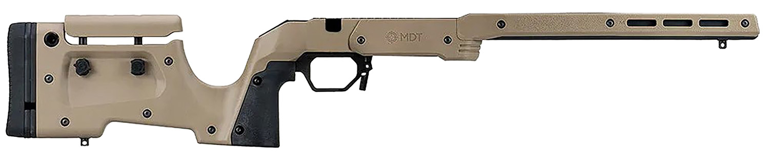 Mdt Sporting Goods Inc 104692FDE XRS Chassis FDE Aluminum Core with Polymer Panels, Adj. Cheekrest, M-LOK Forend, Interchangeable Grips, AICS Mag Compatible, Fits Short Action Savage